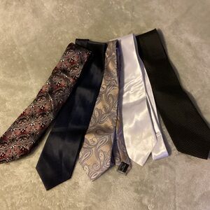 Elegant Men's Silk Tie Set - 2 Black, 2 multi, 1 white